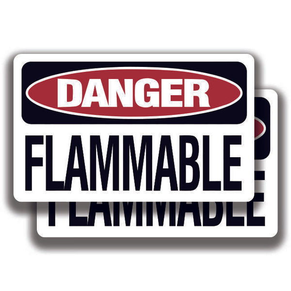 DANGER FLAMMABLE DECAL Stickers Sign Bogo For Car Truck Window