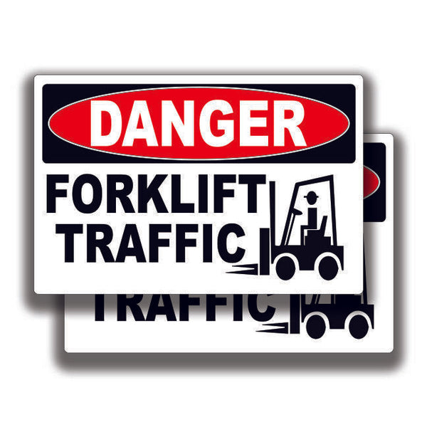 DANGER FORKLIFT TRAFFIC DECAL Stickers Sign Bogo Truck Window