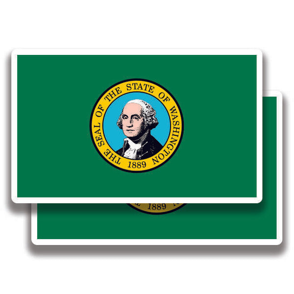 WASHINGTON STATE FLAG DECAL 2 Stickers Bogo For Car Bumper