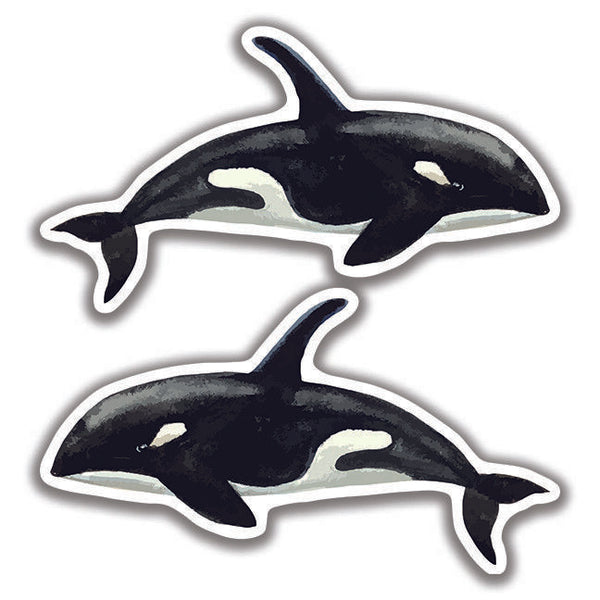 ORCA KILLER WHALE DECAL 2 Stickers Bogo Car Window Bumper 4x4