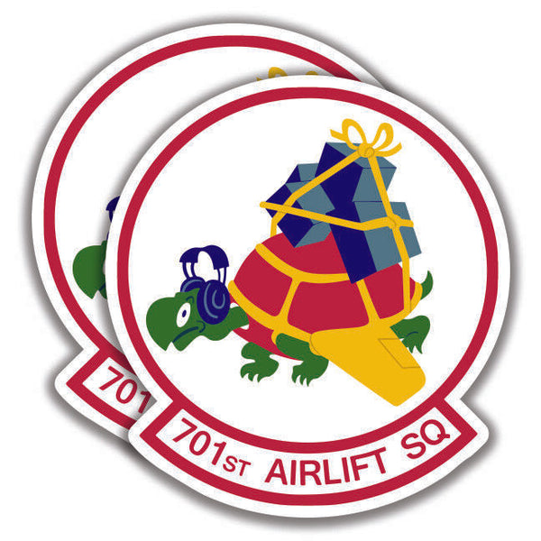 U.S. 701st AIRLIFT SQUADRON DECAL 2 Stickers Air Force Bogo
