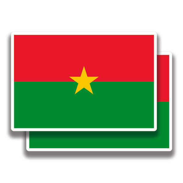 BURKINA FASO FLAG DECAL 2 Stickers Bogo For Car Bumper Truck 4x4 2 For 1