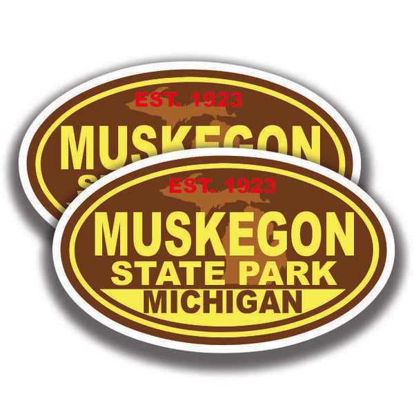 MUSKEGON STATE PARK DECAL Michigan 2 Stickers Bogo Car Window