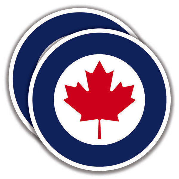 CANADA AIR FORCE ROUNDEL DECALs 2 Stickers Bogo Military