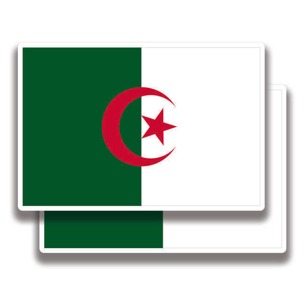 ALGERIA FLAG DECAL 2 Stickers Bogo For Car Bumper Truck