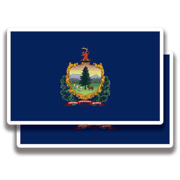VERMONT STATE FLAG DECAL 2 Stickers Bogo For Car Bumper Truck 4x4 2 For 1