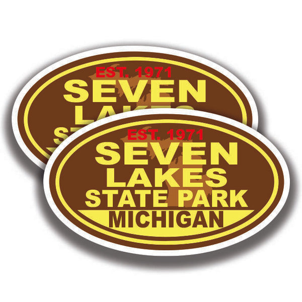 SEVEN LAKES STATE PARK DECAL Michigan 2 Stickers Bogo Car Window