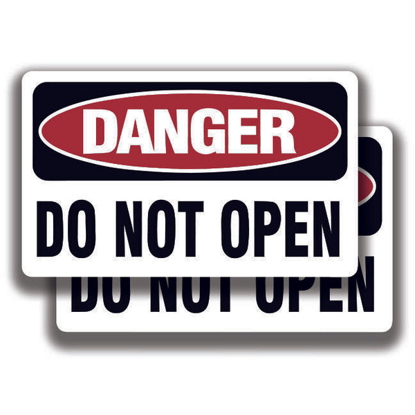 DANGER DO NOT OPEN DECAL Stickers Sign Bogo Car Truck Window