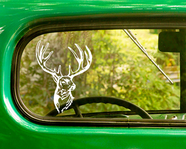 2 Whitetail Deer Buck Antlers Decal Stickers - The Sticker And Decal Mafia