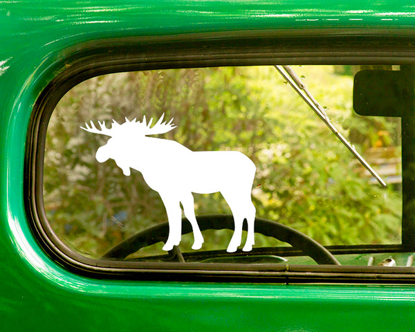 2 BULL MOOSE Silhouette Decals Stickers - The Sticker And Decal Mafia