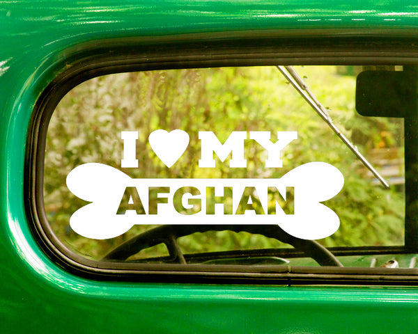2 I LOVE MY AFGHAN Dog Breed Decal Stickers - The Sticker And Decal Mafia
