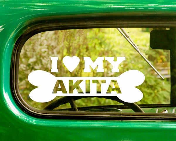 2 I LOVE MY AKITA Dog Breed Decal Stickers - The Sticker And Decal Mafia