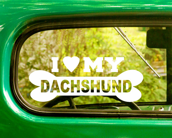 2 I LOVE MY DACHSHUND Dog Breed Decals Stickers - The Sticker And Decal Mafia