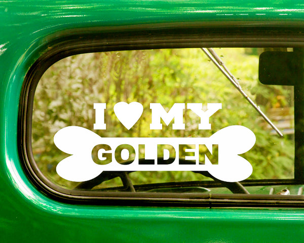 2 I LOVE MY GOLDEN Retriever Dog Breed Decals Stickers - The Sticker And Decal Mafia