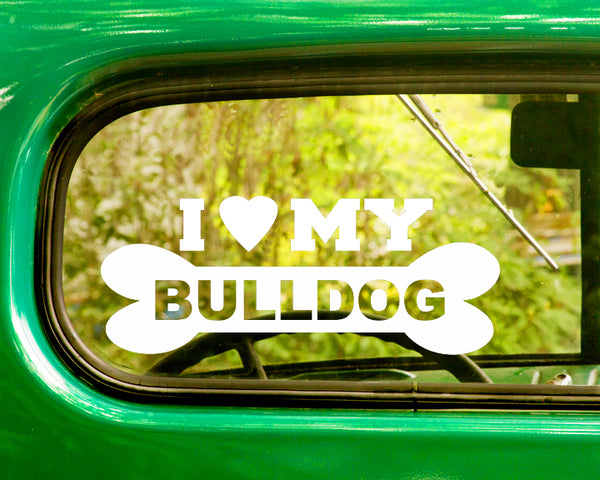 2 I LOVE MY BULLDOG Dog Breed Decal Stickers - The Sticker And Decal Mafia