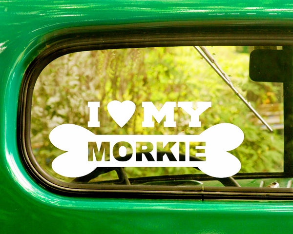 2 I LOVE MY MORKIE Dog Breed Decal Stickers - The Sticker And Decal Mafia