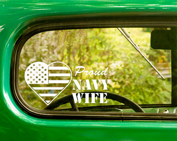 2 Proud U.S. Navy Wife Decal Sticker - The Sticker And Decal Mafia