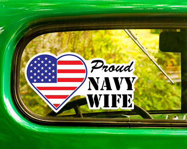 Proud U.S. Navy Wife 2 Decals Stickers Bogo - The Sticker And Decal Mafia