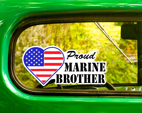 Proud U.S. Marine Brother 2 Decals Stickers Bogo - The Sticker And Decal Mafia