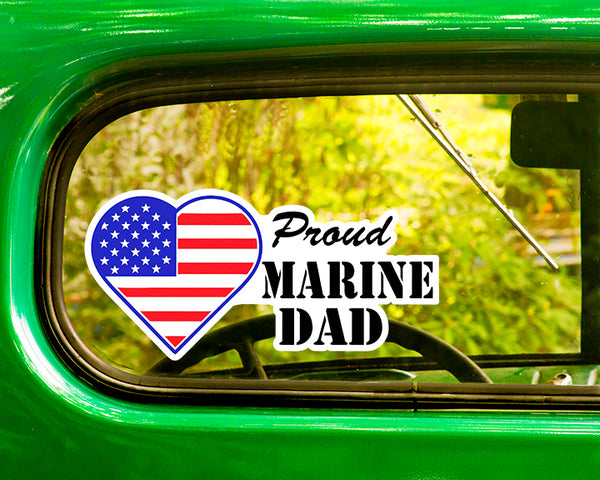 Proud U.S. Marine Dad 2 Decals Stickers Bogo - The Sticker And Decal Mafia