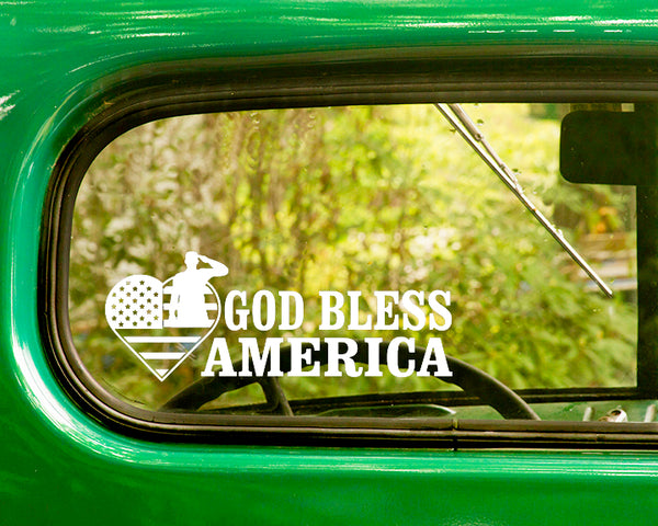 2 God Bless America Decals Sticker - The Sticker And Decal Mafia