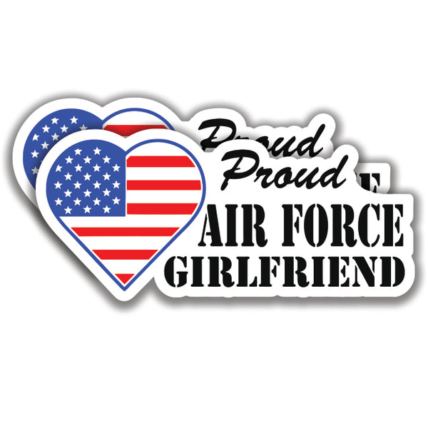 PROUD AIR FORCE GIRLFRIEND DECALs 2 Stickers Bogo