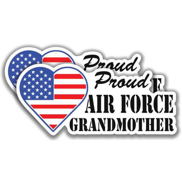 PROUD AIR FORCE GRANDMOTHER DECAL 2 Stickers Bogo