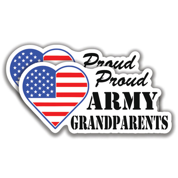 PROUD ARMY GRANDPARENTS DECAL 2 Stickers US Flag Bogo