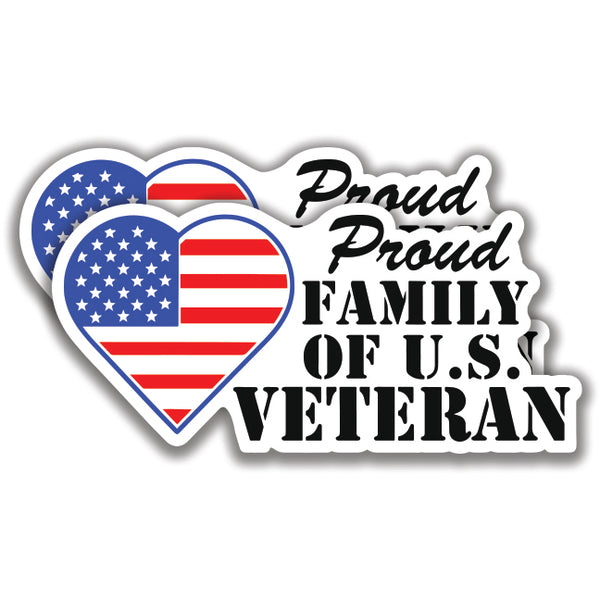 PROUD FAMILY OF A U.S. VETERAN DECAL 2 Stickers Bogo