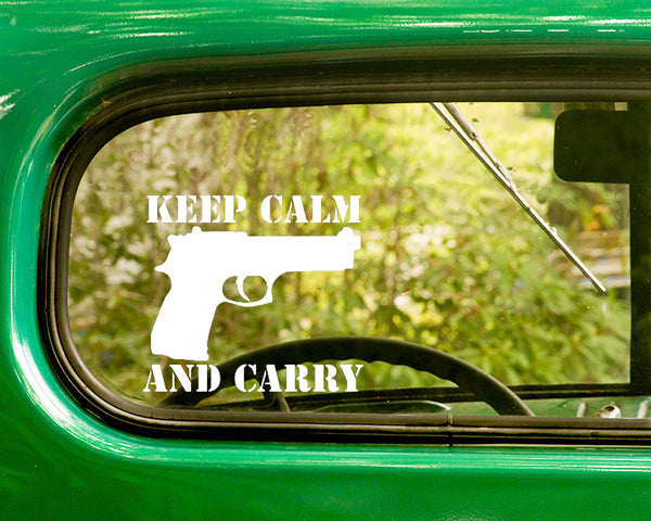 2 KEEP CALM AND CARRY A Gun Decals Sticker - The Sticker And Decal Mafia
