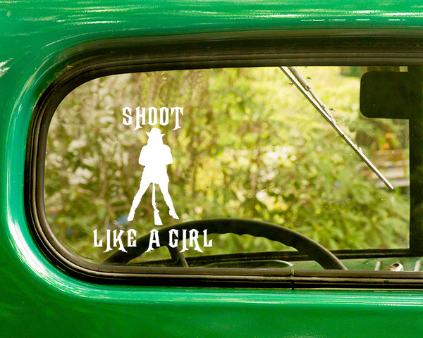 2 SHOOT LIKE A GIRL Decals Sticker - The Sticker And Decal Mafia