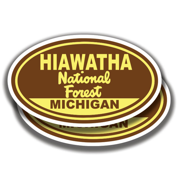 HIAWATHA NATIONAL FOREST DECALs Michigan 2 Stickers Bogo
