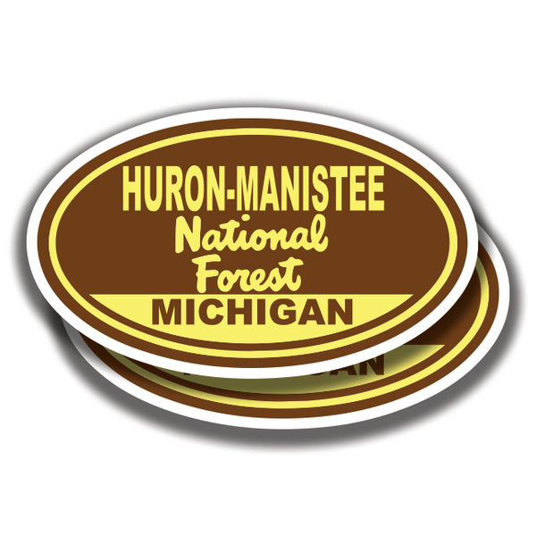 HURON-MANISTEE NATIONAL FOREST DECALs Michigan 2 Stickers Bogo