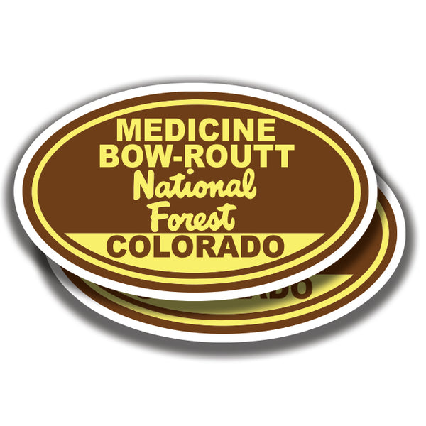 MEDICINE BOW-ROUTT NATIONAL FOREST DECALs Colorado 2 Stickers Bogo