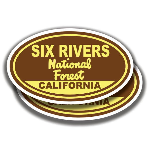 SIX RIVERS NATIONAL FOREST DECALs California 2 Stickers Bogo