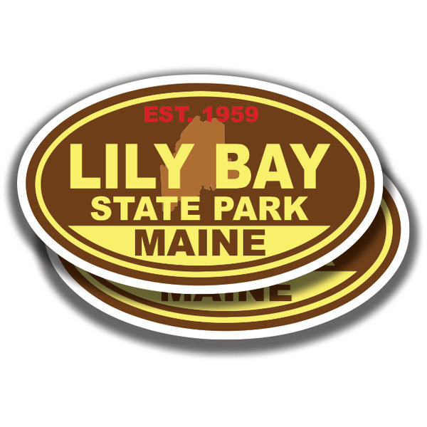 LILY BAY STATE PARK DECALs Maine 2 Stickers Bogo