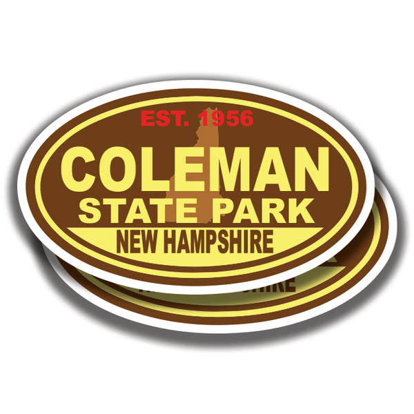 COLEMAN STATE PARK DECALs New Hampshire 2 Stickers Bogo