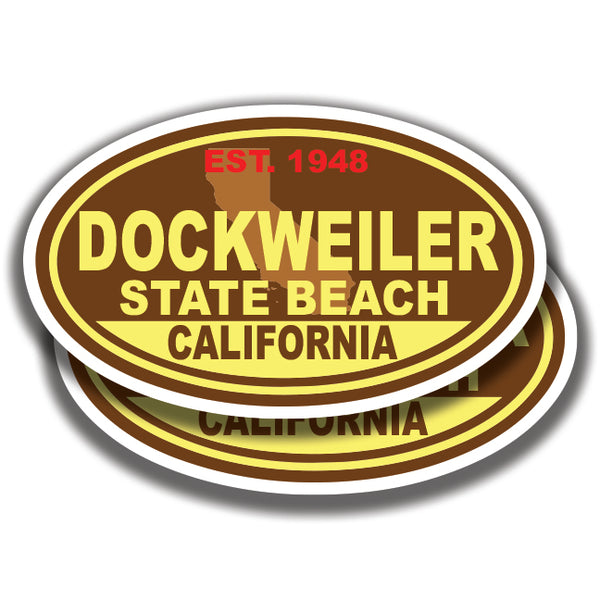 DOCKWEILER STATE BEACH DECALs California 2 Stickers Bogo
