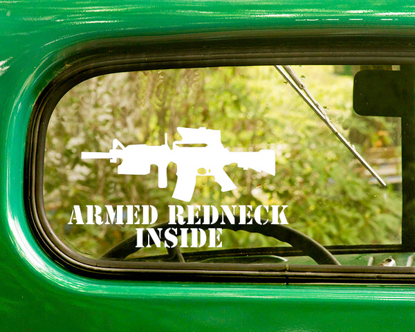 2 ARMED REDNECK AR-15 Decal Sticker - The Sticker And Decal Mafia