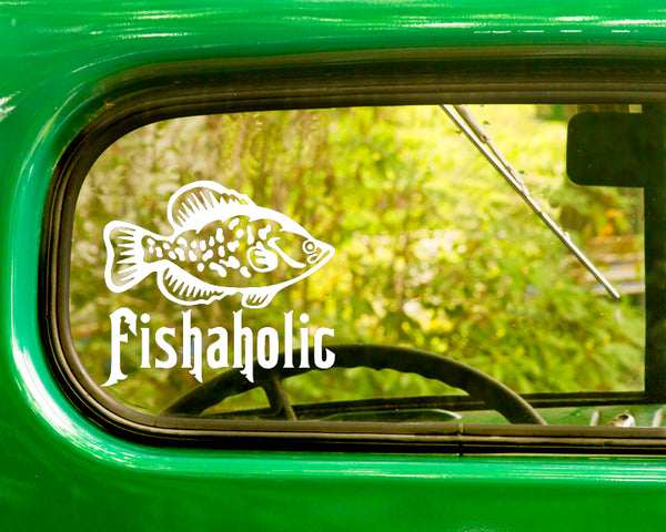 2 Crappy Fishaholic Fishing Decal Stickers - The Sticker And Decal Mafia