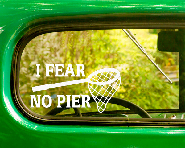 2 I Fear No Pier Fishing Decal Stickers - The Sticker And Decal Mafia
