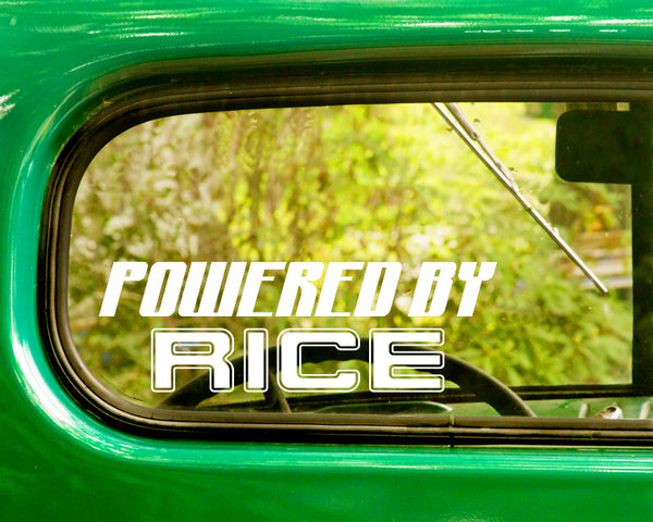 2 Powered By Rice JDM Decals Sticker - The Sticker And Decal Mafia