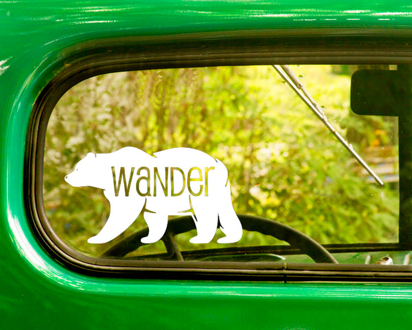 2 Wander Bear Nature Decal Stickers - The Sticker And Decal Mafia